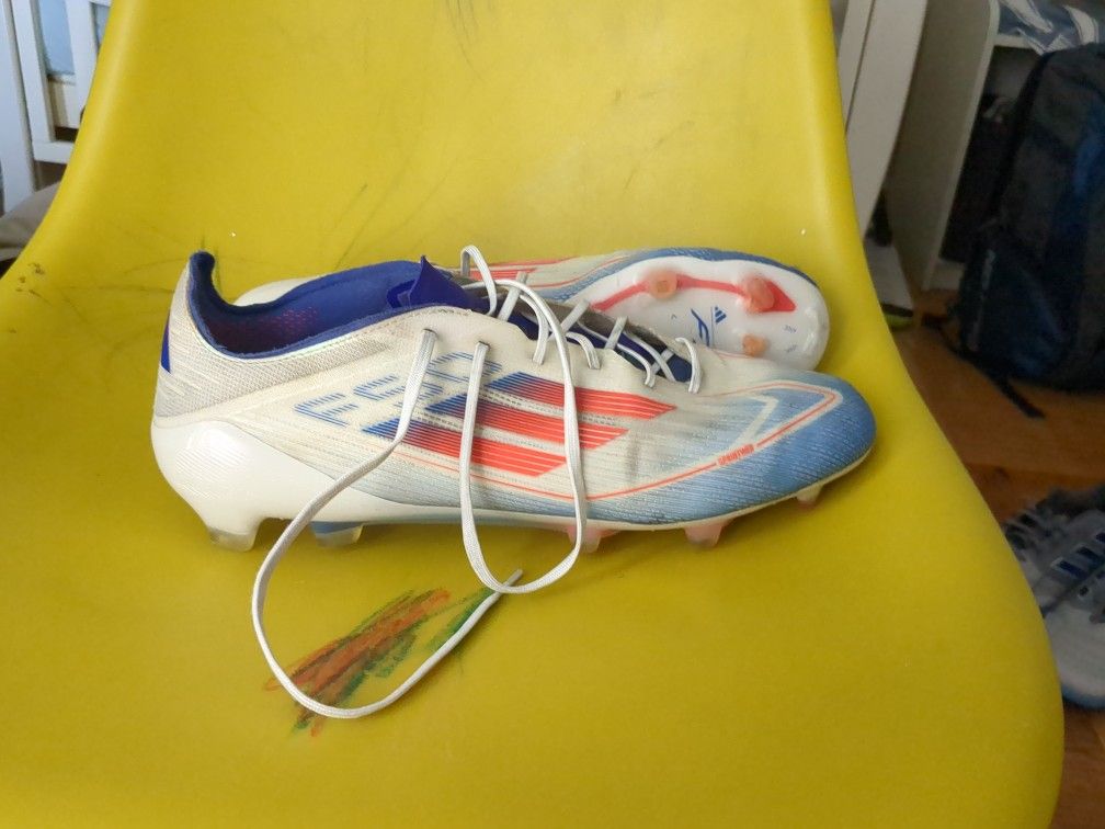 Adidas F50 Elite FG White Red Blue Soccer Cleats , Size 11