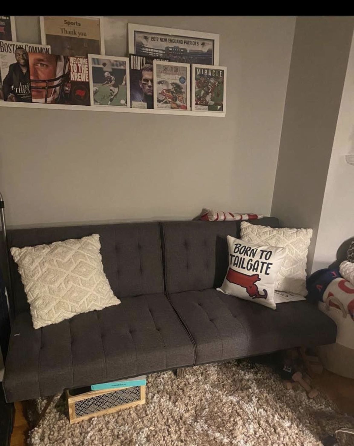 Grey Futon Sofa bed 70 Inches Wide. Perfect For Guests Visiting Or Additional Seating