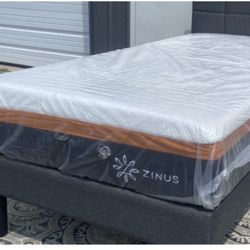 New 12” Cooling Copper Memory Foam Hybrid QUEEN Size Mattress ONLY 