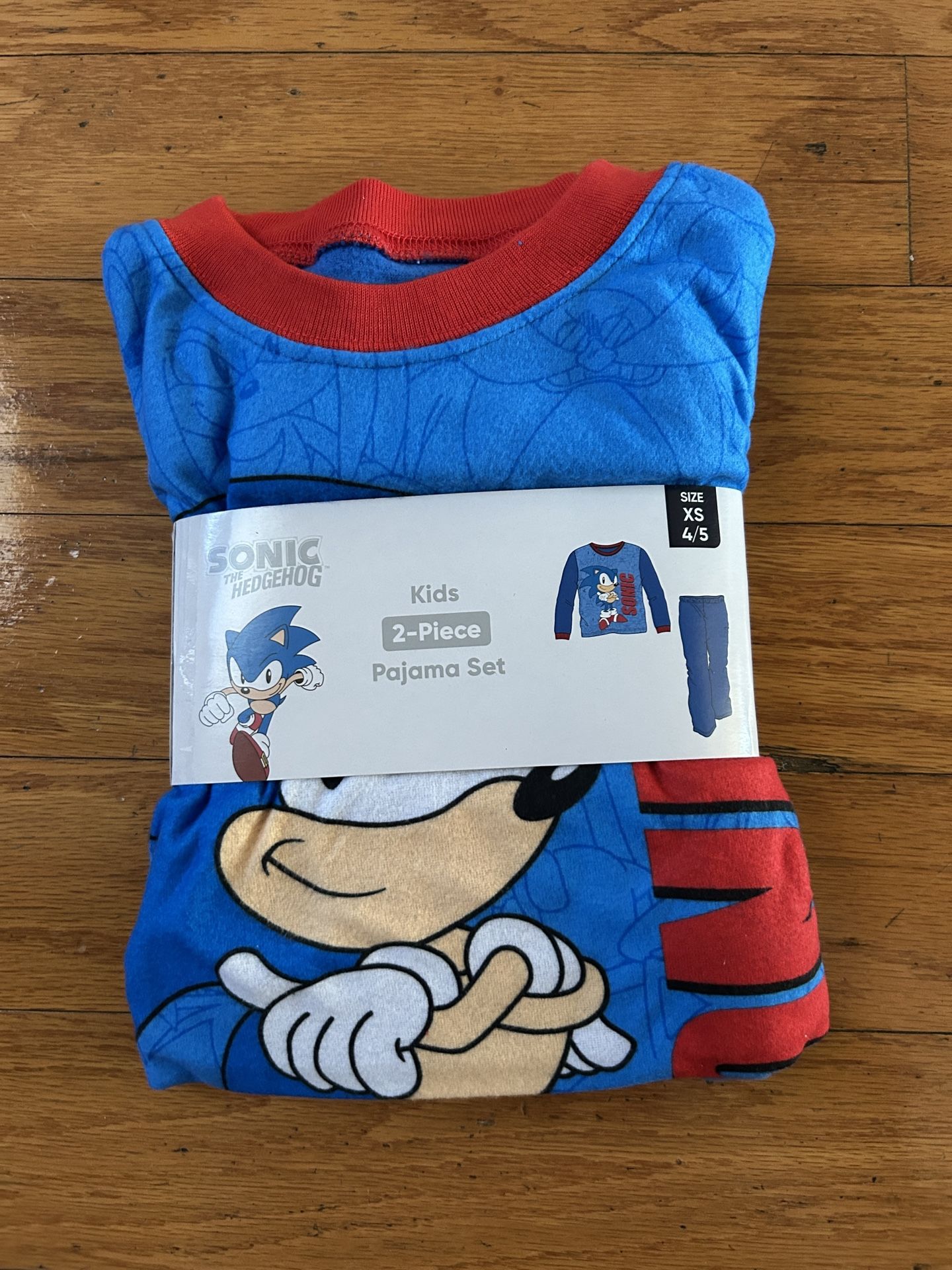 NWT Sonic the hedgehog kids 2pcs fleece pajama set size XS 4/5