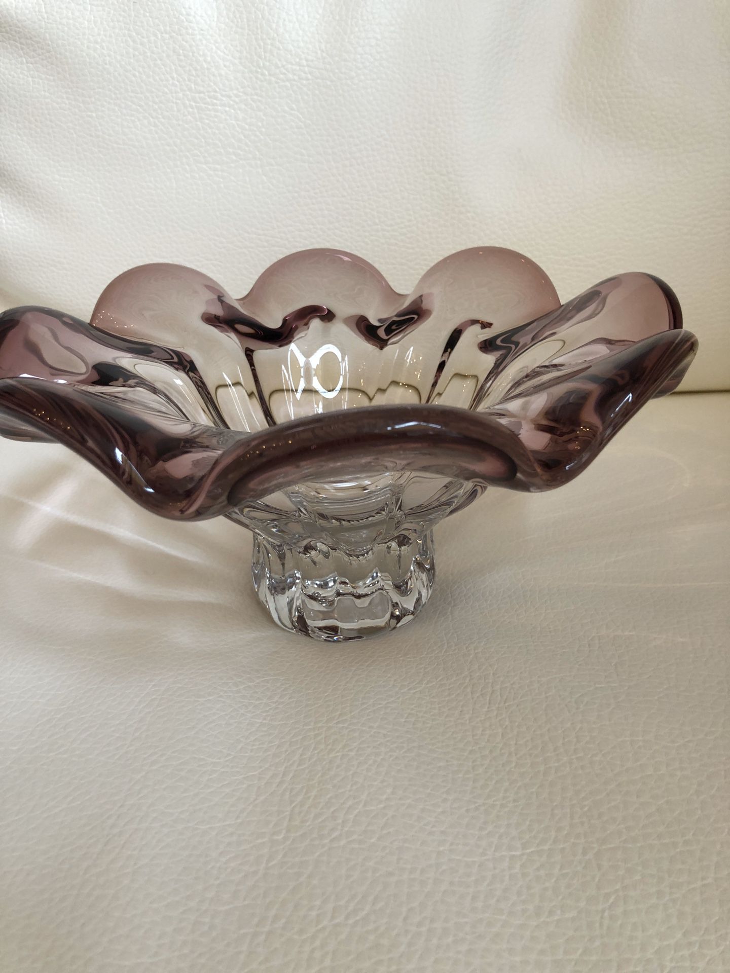 Large Art Glass Candy Dish from Europe