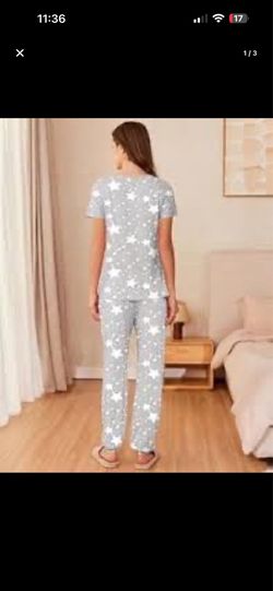 Women Summer Pajamas Short Sleeve Cute Print Pajamas Set Summer Pajamas Set Two Pieces with Pockets Large