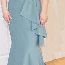 Beautiful Sage Long Evening Gown 