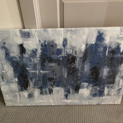 Blue Abstract Wall Art Canvas