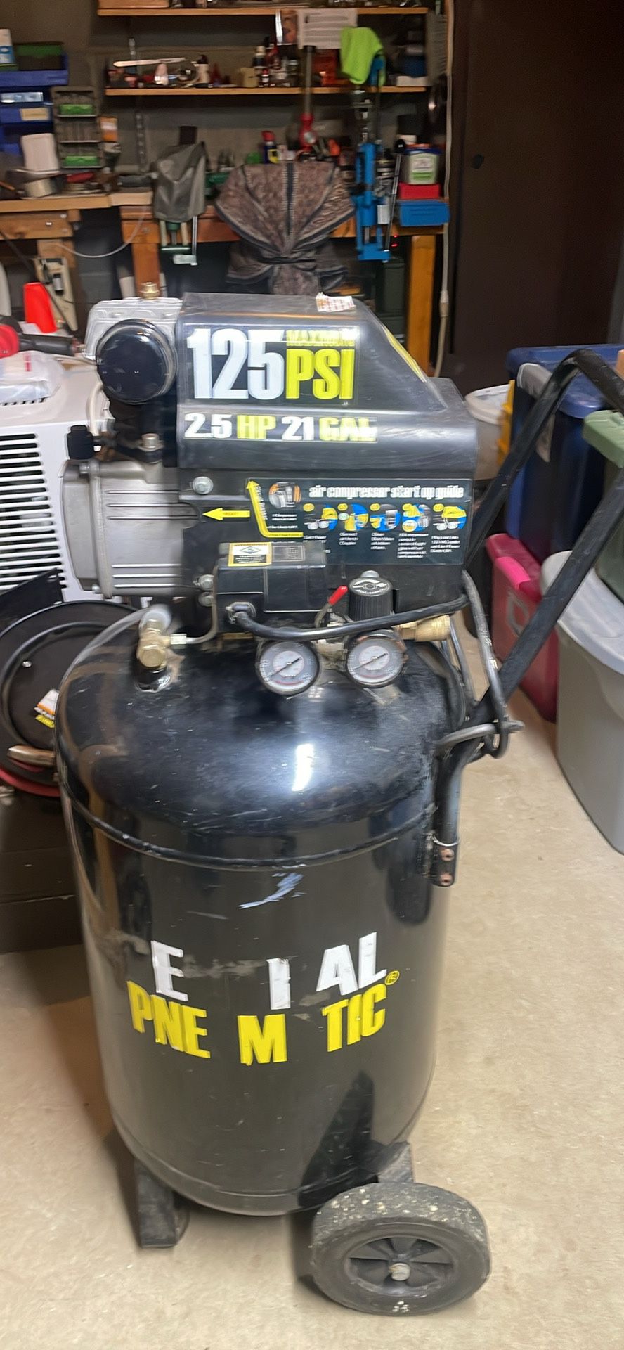 21gal Vertical Air compressor With Ratchet,impact, And Spool