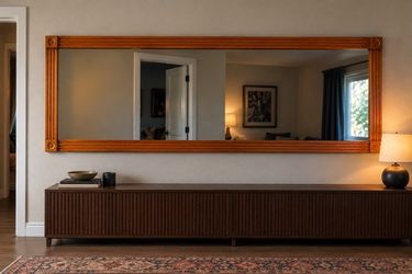 oversized vintage wood-framed mirror (not free)