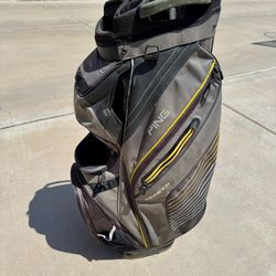 Ping Pioneer Golf Cart/Carry Bag 15-Way Divided Black W/ Handle & Strap