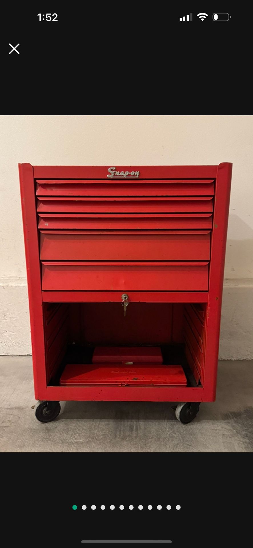 Vintage 1960s Snap on 5 drawer Rolling Toolbox and tools
