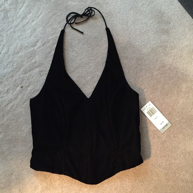Black Velvet Halter Top