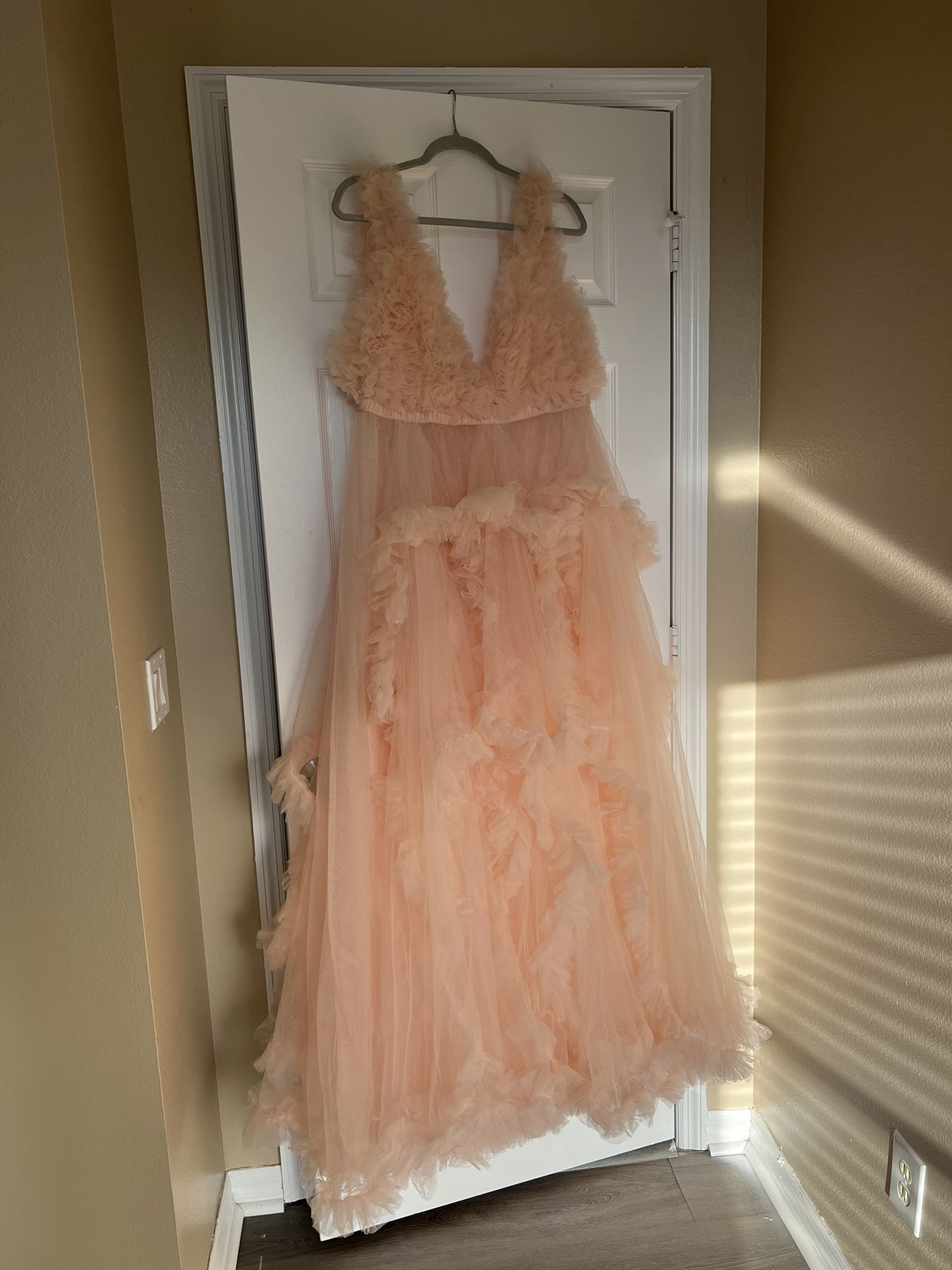 Blush pink tulle photo shoot dress, XL