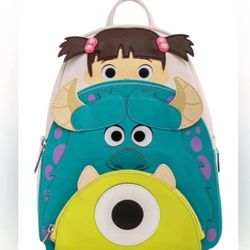 Loungefly Disney Pixar Monsters Inc Boo Mike Sully Cosplay Womens Double Strap Shoulder Bag Purse 