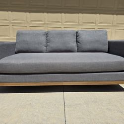 Woodland Hills Wood Base Gray Sofa- Delivery Available 