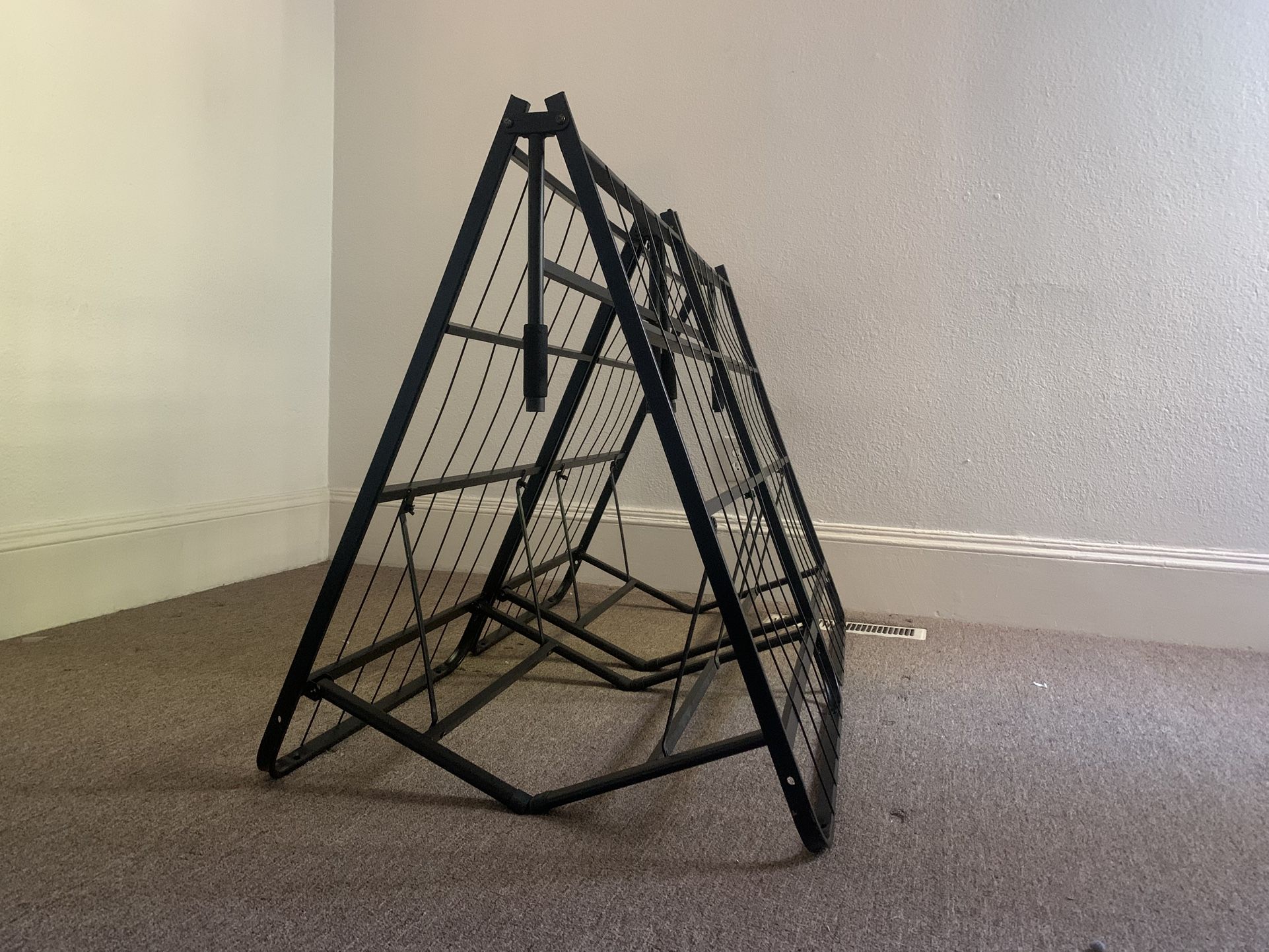 Full Size Mattress + Black Metal Bed Frame