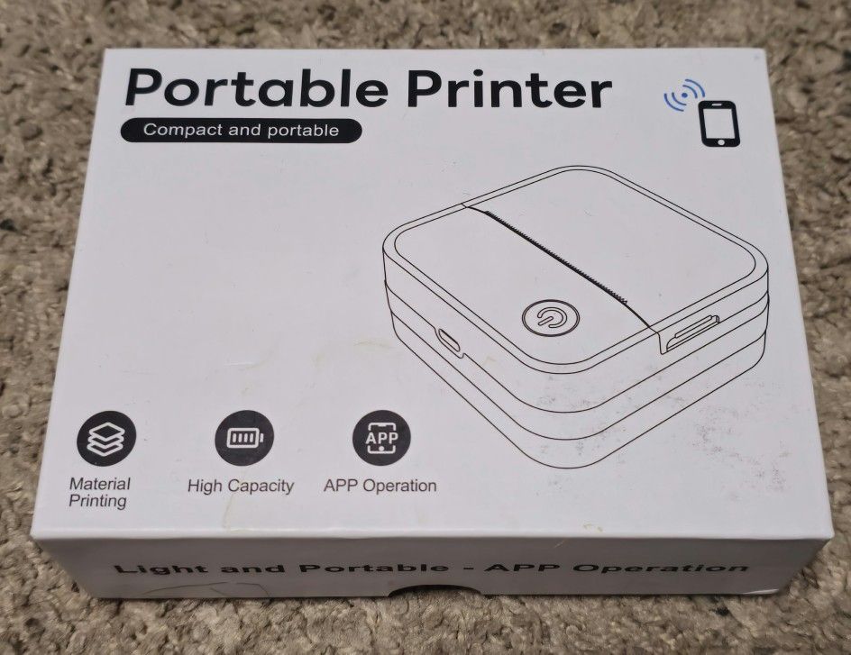Portable Phone Thermal Label Printer, compact device for printing labels, photos & much more.