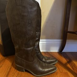 Brown cowboy boots