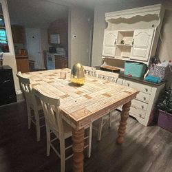Solid Wood Table With 4 Chairs
