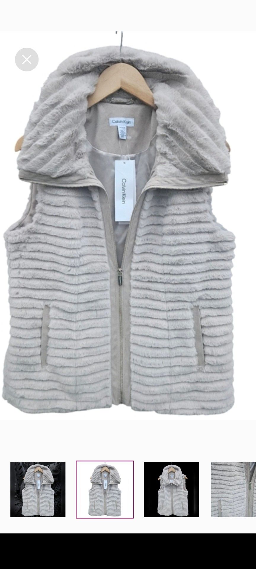 "Calvin Klein" Faux Fur Vest, size L, New 