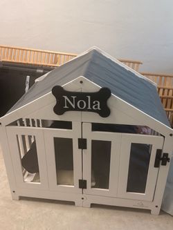 Indoor Wooden Dog House Crate with Doors
