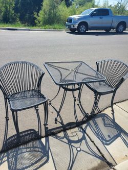 free 4 chair black Bistro set.
