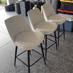 3 Grey Barstools