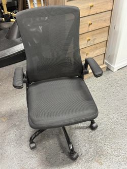 Office Chair, Mesh Home Office Chair, Swivel Computer Desk Task Chair Flip-up Armrests, Pink Ergonomic Office Chair, Flip-up Arms and Tilt Function, D