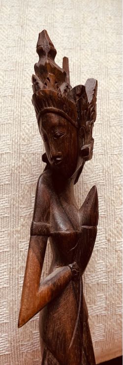 Statue-Goddess Devi Sri-Balinese art deco-mid 20C vintage-prosperity -fertility