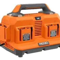 NEW RIDGID AC86096 18V Li-Ion 6-Port Sequential Battery Charger w/Pass Through Plug