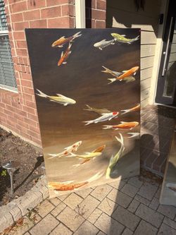 Large Koi Fish Paintings -Set of 2