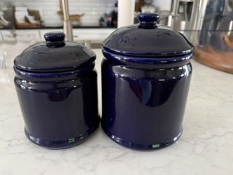 Cobalt Blue Ceramic Canisters