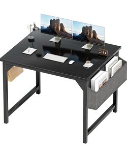 Space-Saving Writing Desk with Fabric Storage