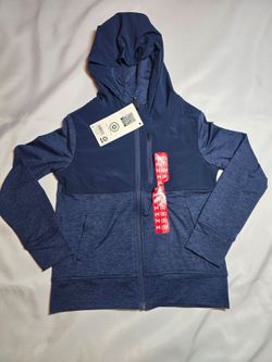 Member's Mark Boys Full Zip Mixed Media Hoodie Navy Blue