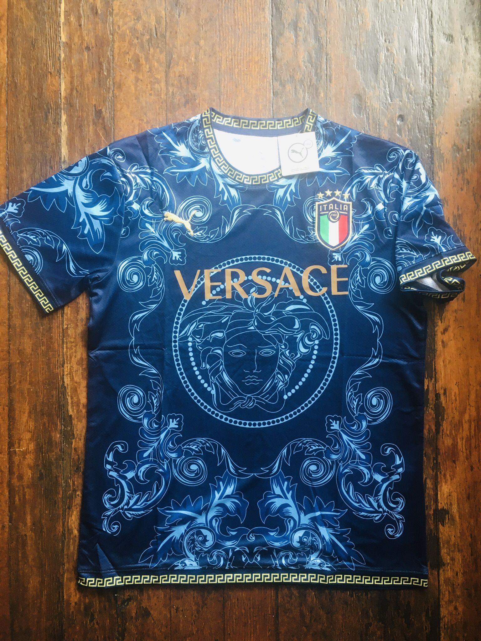 Brand New Italy x Versace Collaboration Soccer Football Jersey Adult XL