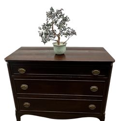 Beautiful Vintage Solid Wood Dresser With 3 Dovetail Jointed Drawers