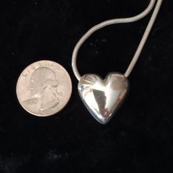 Heart & Chain Sterling Silver Necklace 