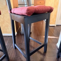 Like New Barstools, Three With Cushions