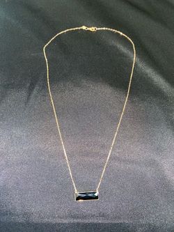14k Gold Onyx Gemstone 18in Necklace