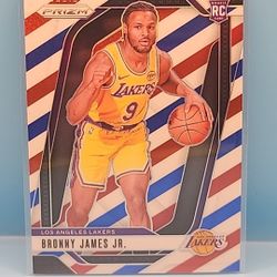 Bronny James Jr 2024-25 Panini Prizm Red White Blue RC Lakers #243 