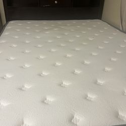 Queen Bed with Mattress  and  Nightstand 