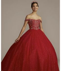 Red Sequince Quinceañera Dress