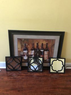 Painting plus mirror wall designs