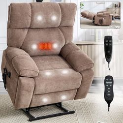 #323  Furniture Brown Power Lift Recliner with Massage and Heat
