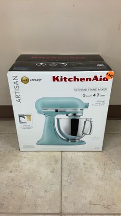 KITCHEN AID ARTISAN 5 QT TILT-HEAD STAND MIXER KSM150PSMI MINERAL WATER.