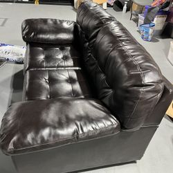 Dark Brown Leather Sofa Loveseat couch