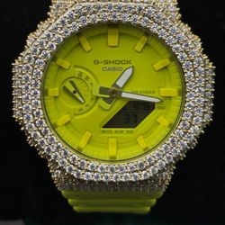 VVS D Moissanite Bustdown G-Shock – Fully Iced Custom Diamond Watch
