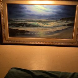 Maurice Myers Original oil painting with the Stamp On The Back