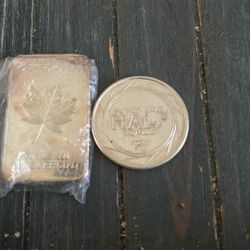 Half Ounce Silver Coin With One Troy Ounce Fine Clad Coin