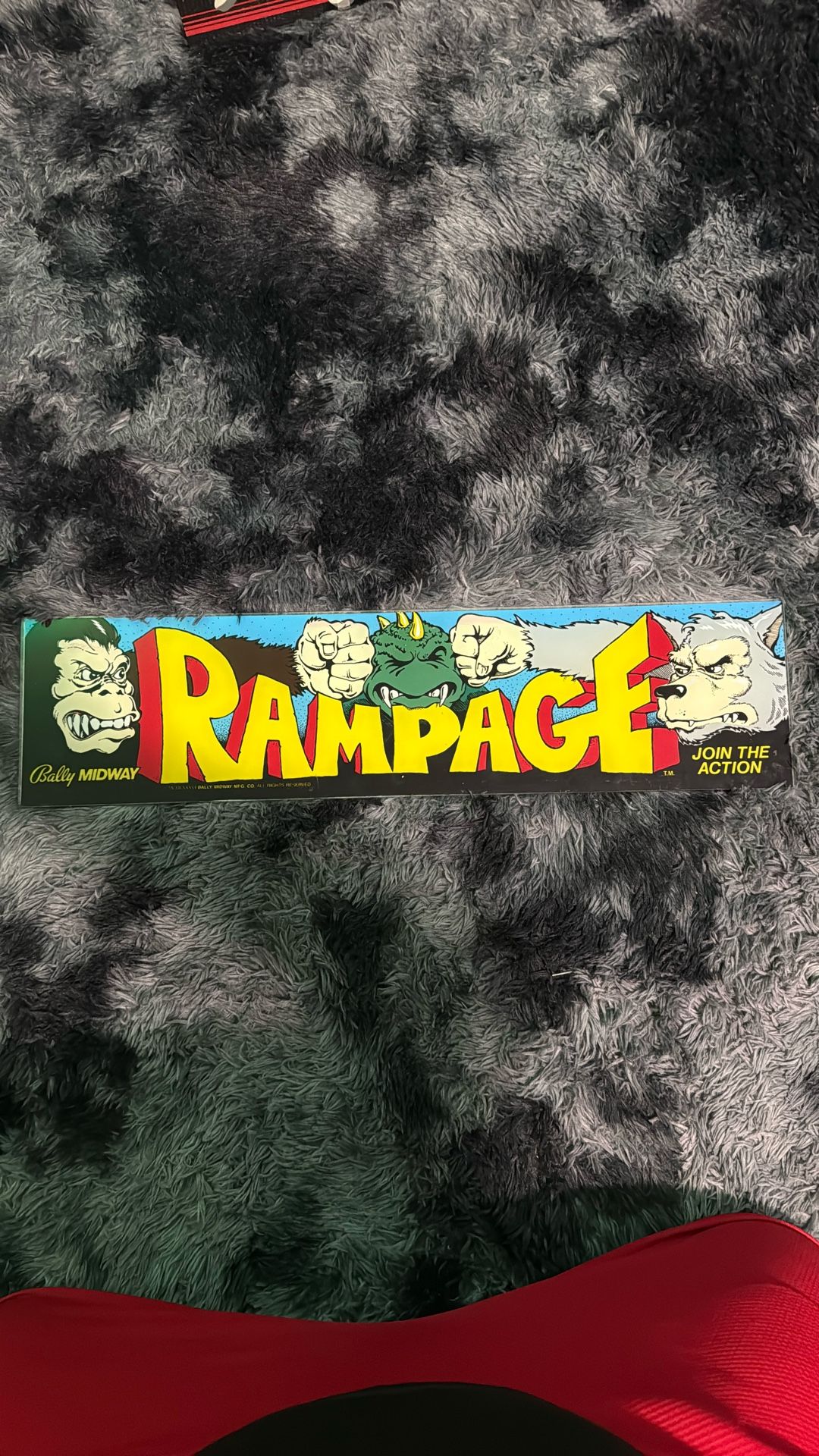 Rampage authentic arcade marquee glass video official game sign bally midway nintendo retro