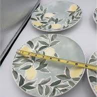Pottery Barn Lemon Salad Plates Set 4 Blue Green Rebecca Atwood Dessert Gently Used 