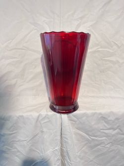 Anchor Hocking ruby red vase