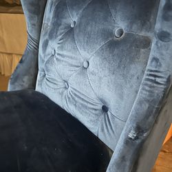 Velvet Navy Office chair 